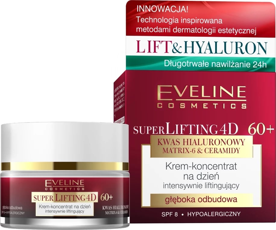 Krem për fytyrë për femra Eveline Cosmetics Super Lifting 4D Intensively Lifting Day Cream-Concentrate 60+, 50ml