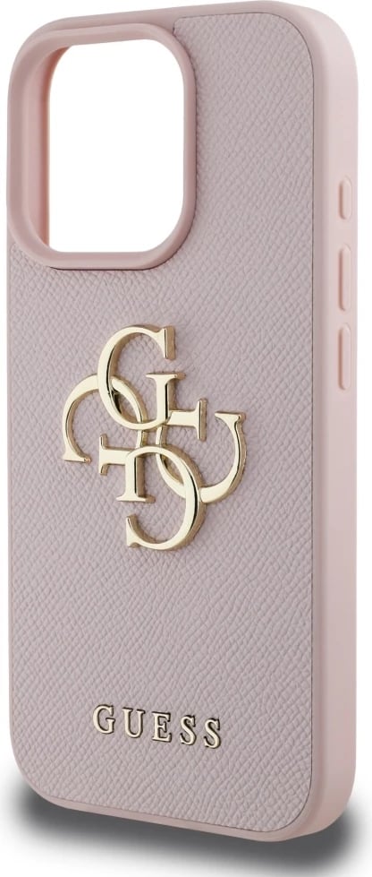 Mbështjellës Guess Grained Big 4G Logo Small Classic Logo për iPhone 16 Pro, Rozë Mbështjellës Guess Grained Big 4G Logo Small Classic Logo për iPhone 16 Pro, Rozë