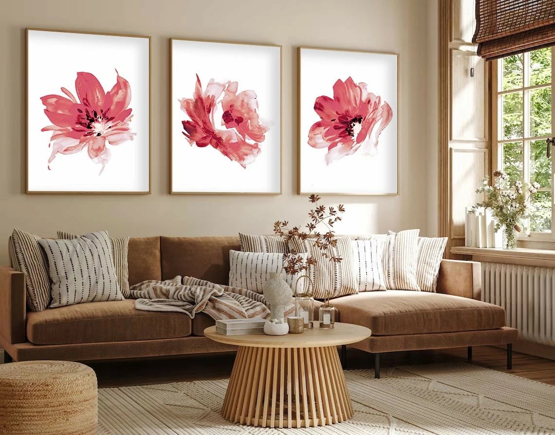 Pikturë dekorative me kornizë, 3 pjesë, Wallity, Huhu216, 20x30cm