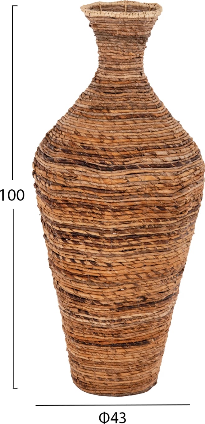 Vazo dekorative për dysheme, FH7836, ngjyrë kafe, Φ43x100H cm