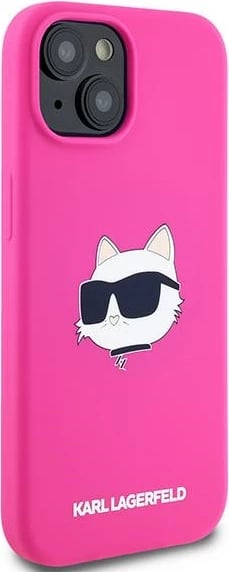 Mbështjellës Karl Lagerfeld Silicone Choupette Head MagSafe për iPhone 15 Plus / 14 Plus, Rozë