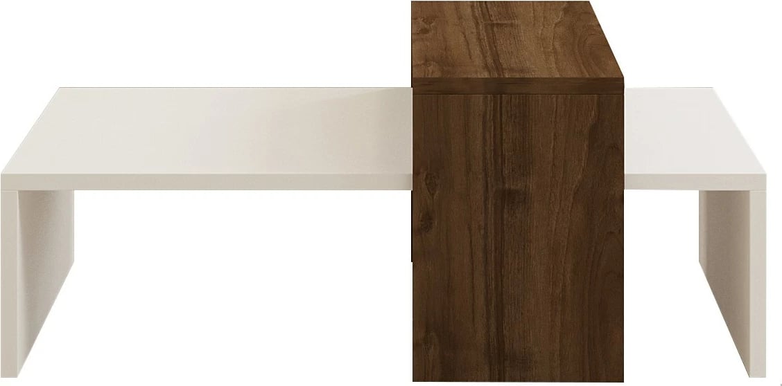 Tavolinë kafeje Hanah Home, Glow, e bardhë dhe arre