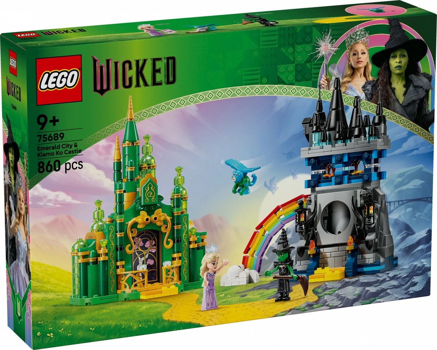 Set ndërtimi LEGO Wicked 75689 Emerald City & Kiamo Ko Castle, 860 pjesë, 9+