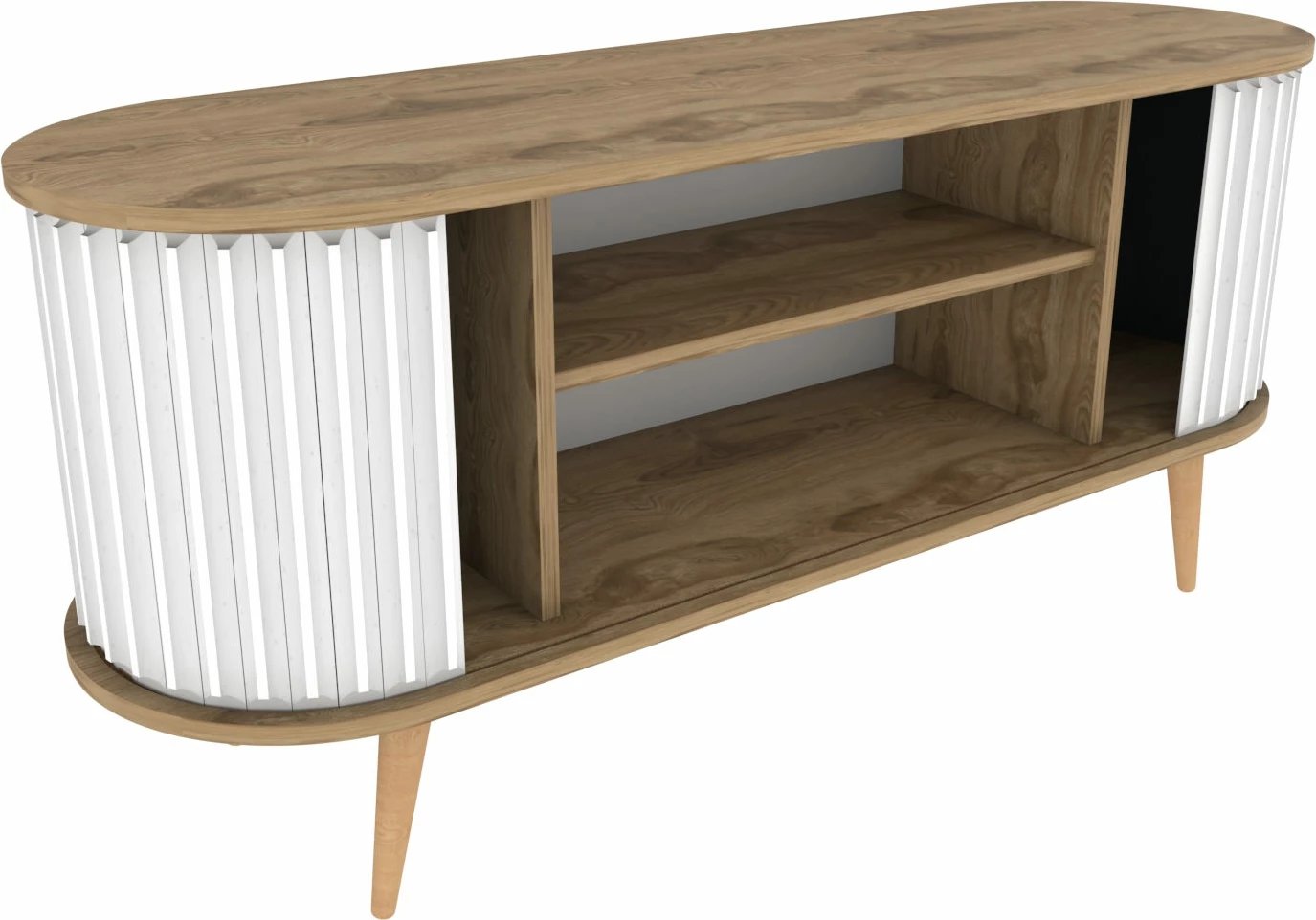 Komodë TV Hanah Home, ngjyrë lisi Oud, e bardhë