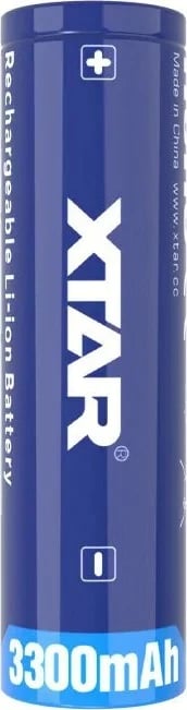 Bateri rikarikueshme XTAR 18650, 3.6V, 3300 mAh, Li-Ion, Blu