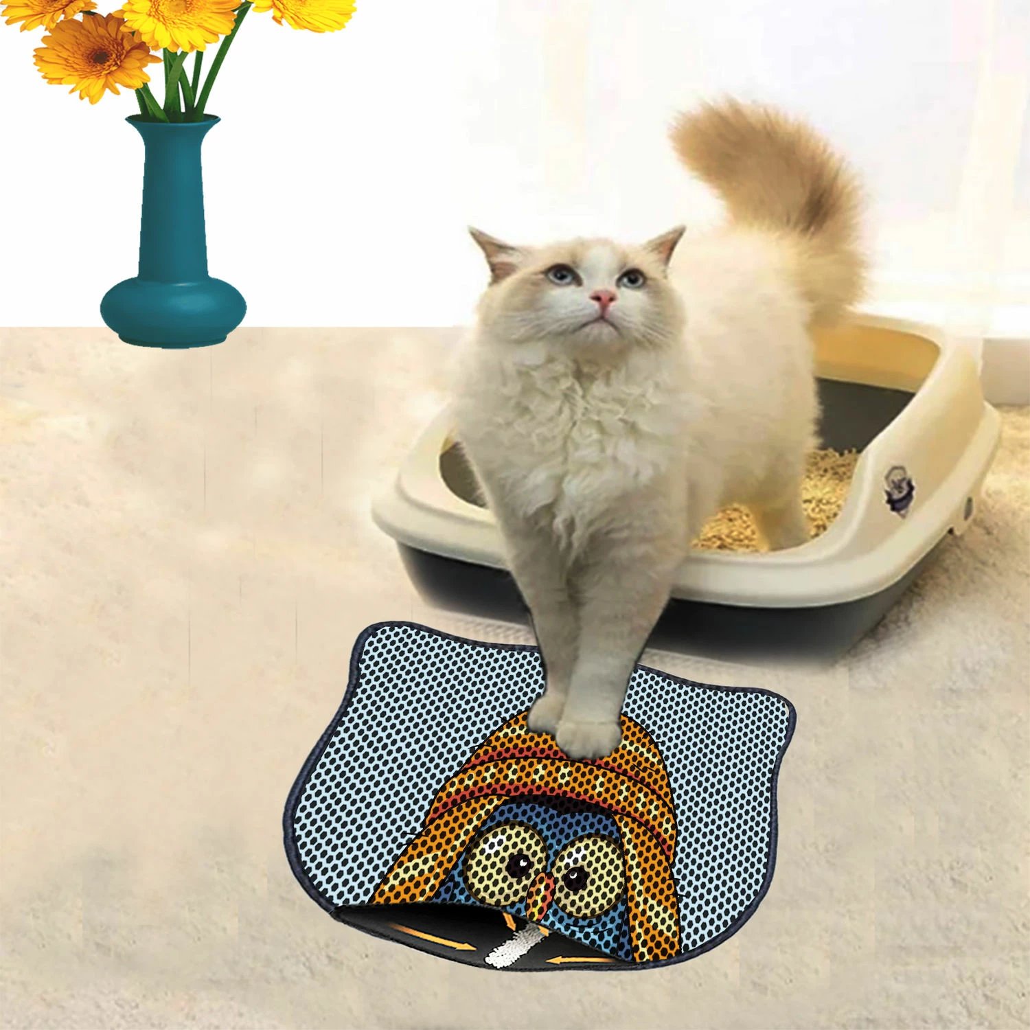 Tapet për rërë mace, shumëngjyrësh, Paws & Whiskers, Kdkafa0080, 40x50cm