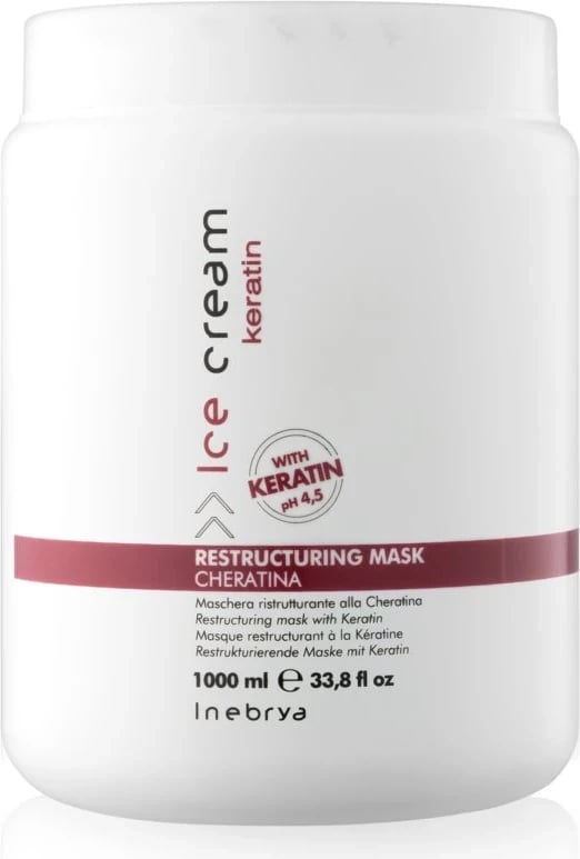 Maskë për flokë Inebrya Ice Cream Keratin 1000 ml