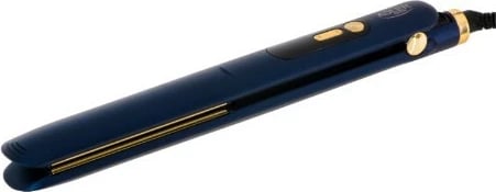 Drejtues flokësh Adler AD 2328, pllaka titan 25x110 mm, 150–230°C, 50 W, ngrohje e shpejtë, ekran LED, kabllo 360°, Gold/Navy blue