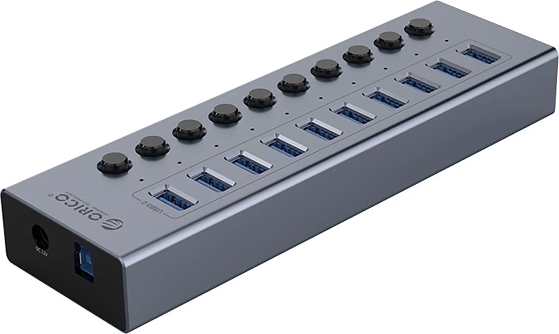 Kasë Orico BT2U3-10AB, 10x USB-A 3.0 me çelësa, Gri