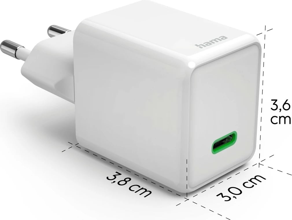 Karikues muri Hama Supermini 45W GaN, USB-C, Bardhë