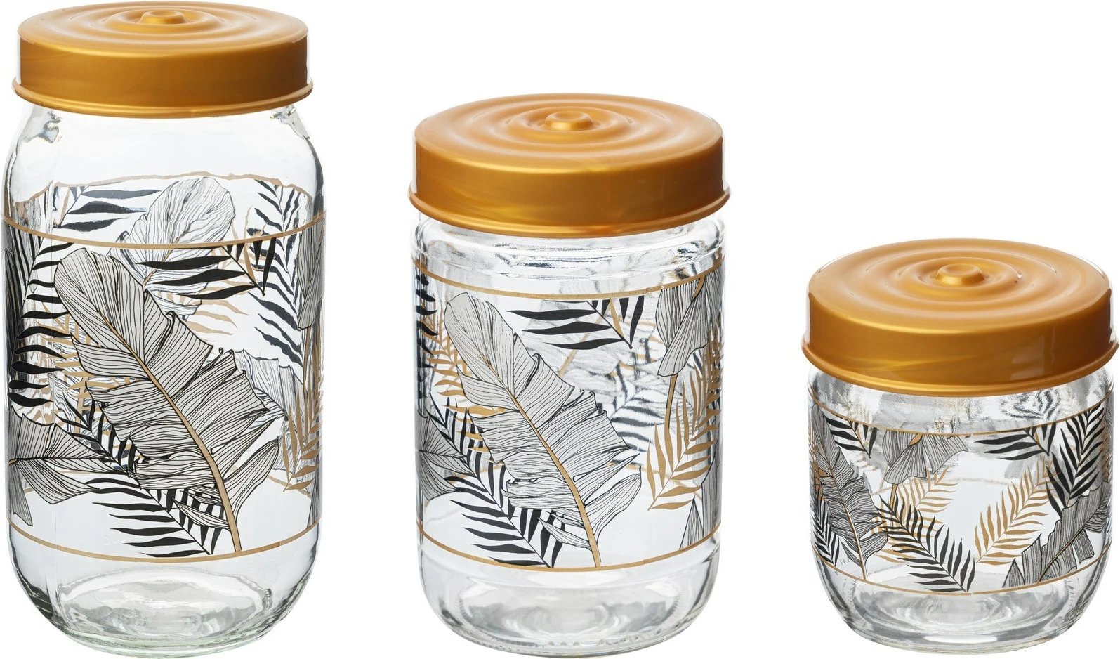 Set kavanozash (3 copë), Hermia Concept, TrGDecjGldP03-4610 LE