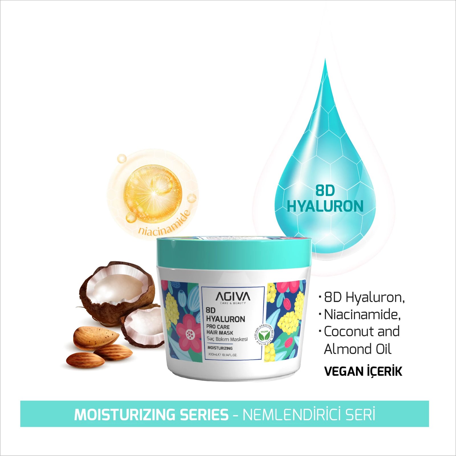 Maskë për flokë Agiva 8D Hialuron Pro Care