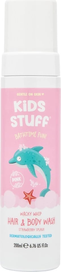 Shkumë për trup dhe flokë Kids Stuff Whacky Whip për fëmijë rozë 200ml