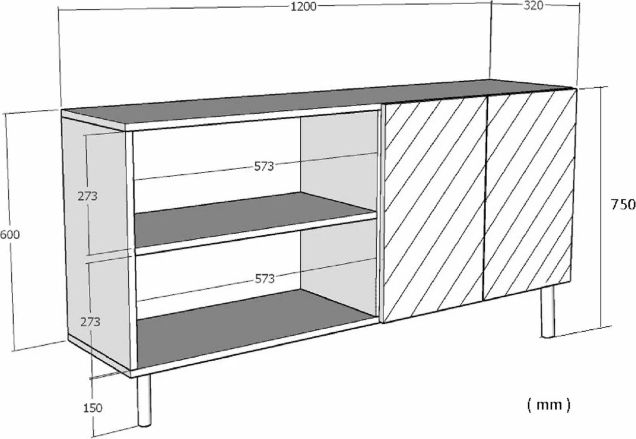 Konsol Skye Decor, Meyra 120, e bardhë, argjend