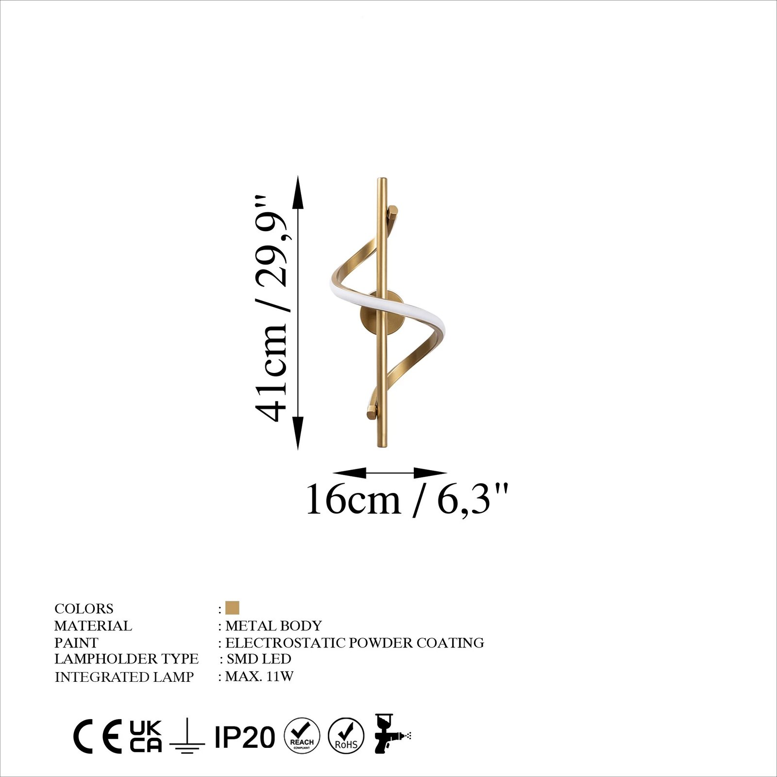 Llambë muri Opviq, Lıkma - 13511, ngjyrë ari