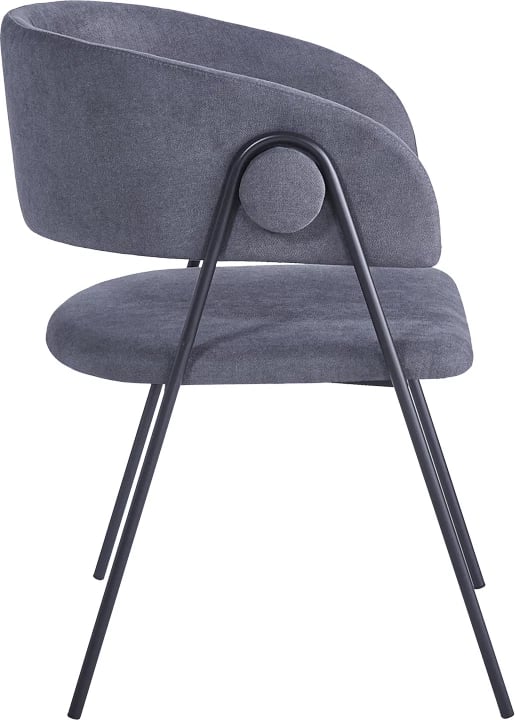 Set 4 karriga Rachele I, material poliestër, këmbë metalike të zeza, ngjyrë antracit, 52x65x79cm