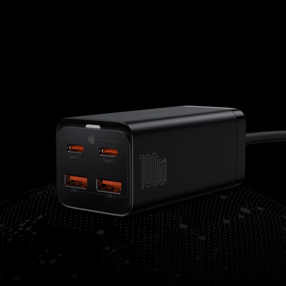 Karikues universal Baseus GaN3 Pro, 100W, 2x USB-C, 2x USB-A, i zi