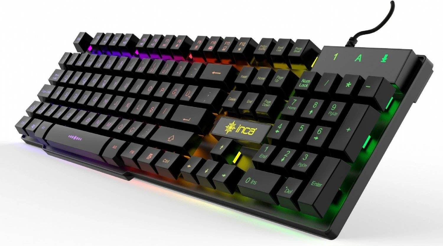 Tastierë gaming Incase IKG-446 Regenbogen, mekanike, RGB, QWERTZ, e zezë