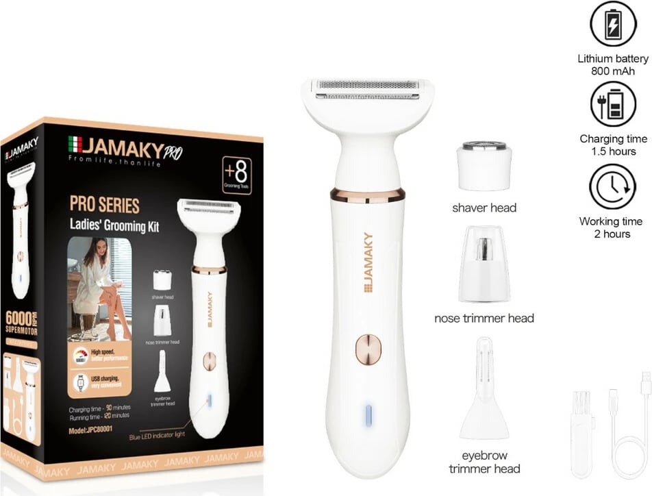 Set Epilatorësh Elektrik Për Femra 4në1 JAMAKY JPC80001