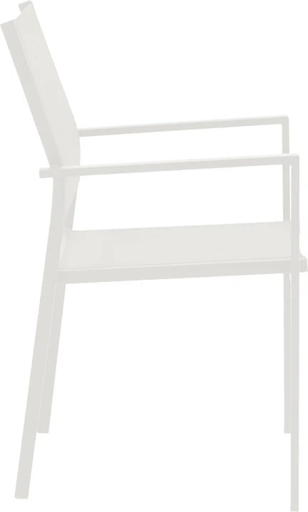 Karrige për kopsht Confidence metalike e bardhë dhe tekstilene e bardhë 54x54x86cm