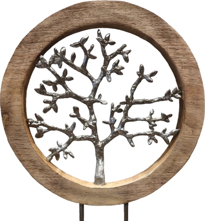 Dekor tavoline pemë Krom Inart dru mango natyral-alumin hekur 30.5x9x44cm Dekor tavoline pemë Krom Inart dru mango natyral-alumin hekur 30.5x9x44cm