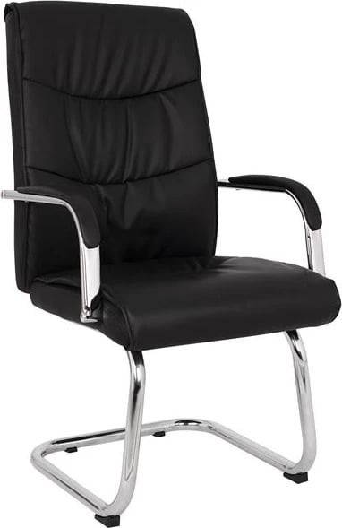 Karrige konferencash JACOB FH1045.11, ngjyrë e zezë PU, bazë e kromuar, 57x66,5x102 cm, set prej 2 copash