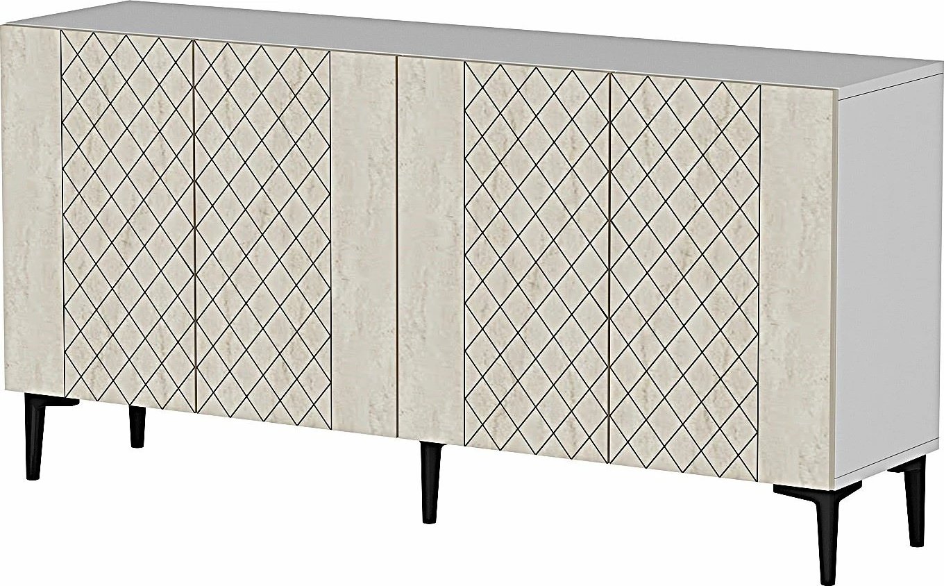 Konsol Skye Decor, Resso 150, e bardhë, travertin