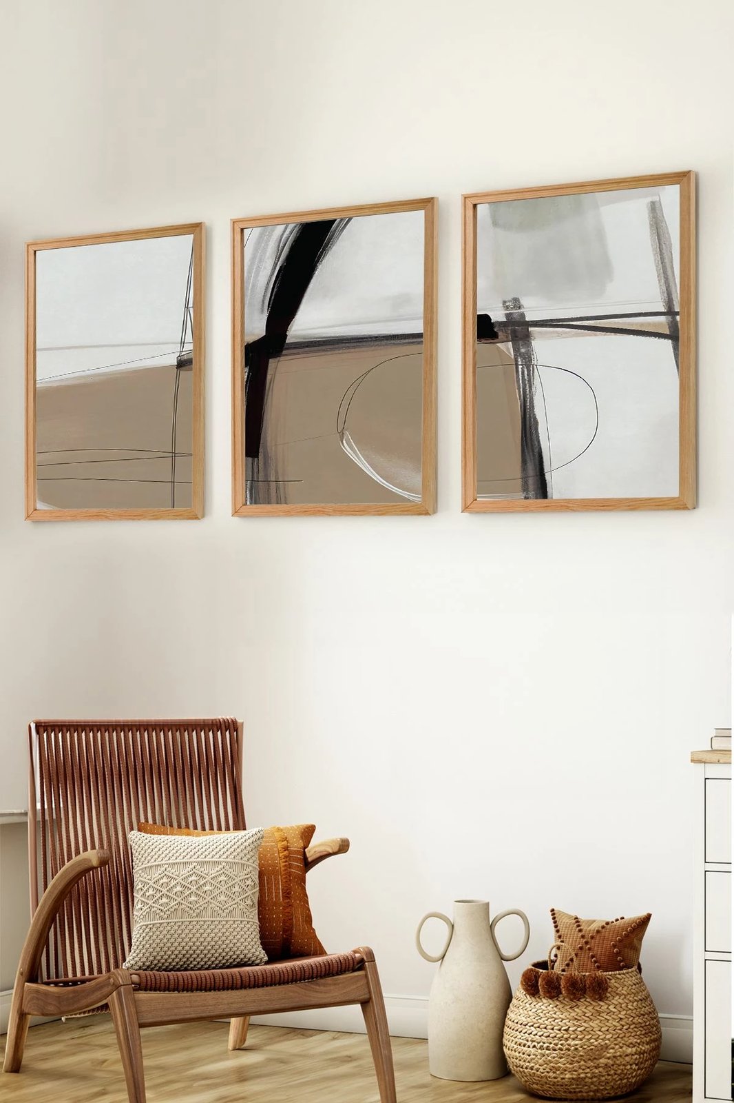 Pikturë dekorative me kornizë MDF (3 copë), Wallity, Myk3013-1