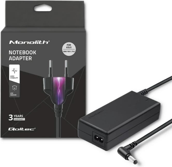 Karikues laptopi Qoltec 50071, 90W, i zi