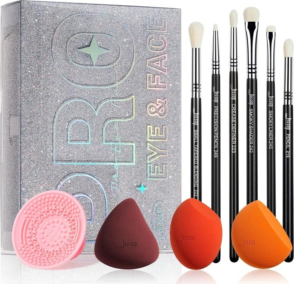 Set aksesorësh për grim JESSUP T504 për femra, 10 copë