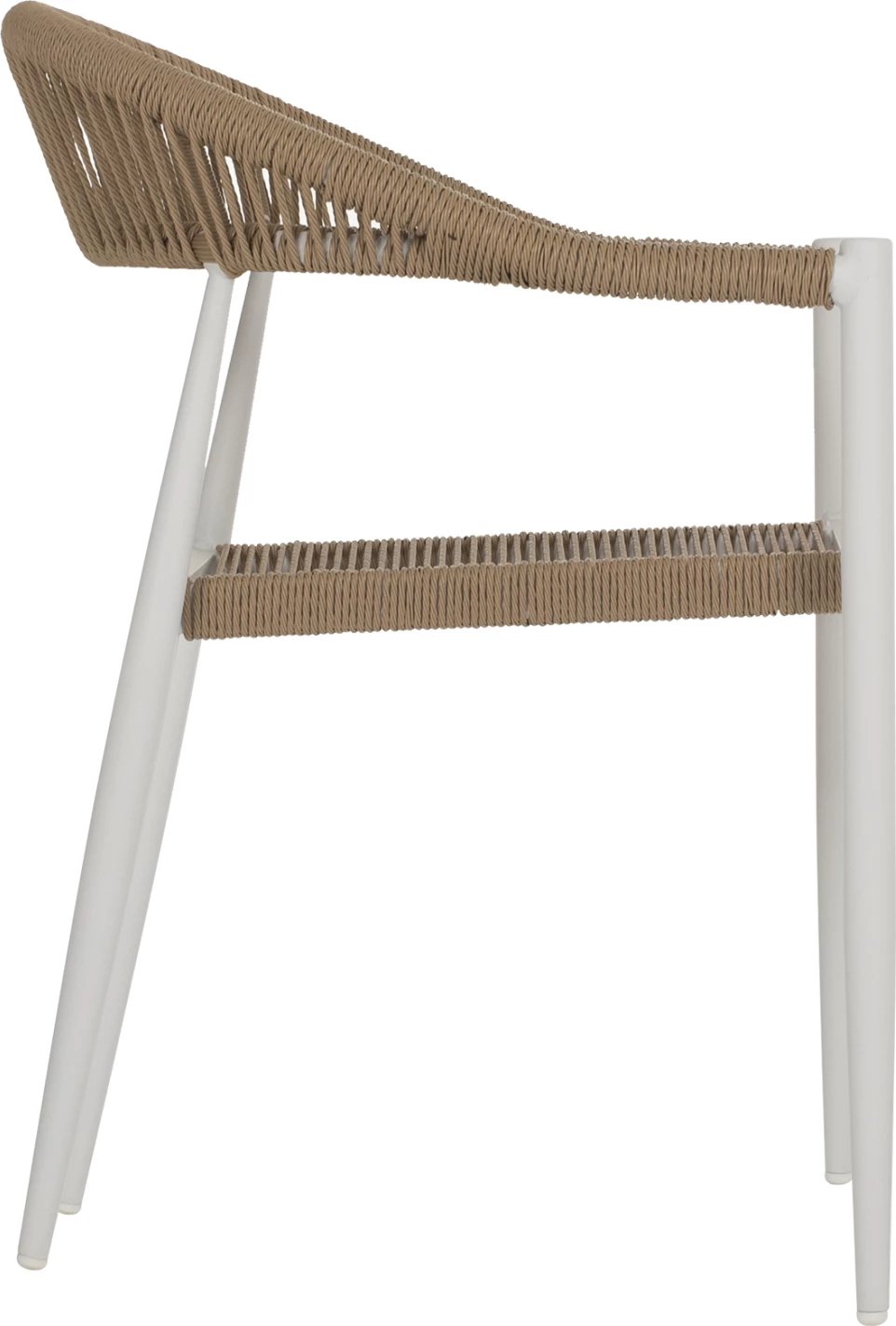 Karrige alumini, ngjyrë e bardhë me rattan bezhë, FH5854.01, 56x55.5x78H