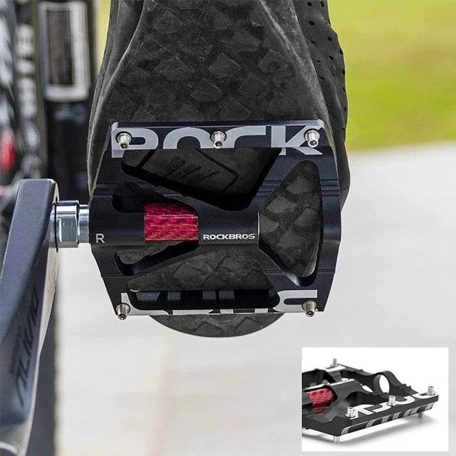 Set pedale biçiklete Rockbros 37213071001, alumini, e zezë, 2 copë