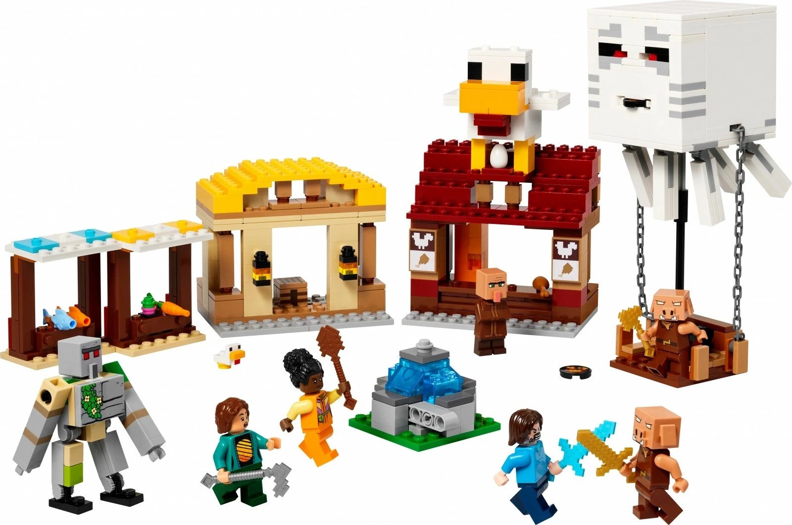 Set LEGO Minecraft 21273 Balloon Ghost Attack on Village, 555 pjesë