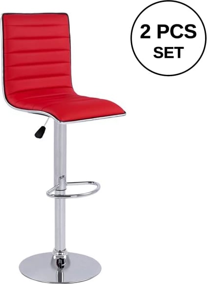 Karrige për bar Nexus me ngritje me gaz & PU e kuqe FH209.04 40x47.5x115cm, set prej 2 copë