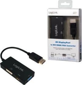 Adapter DisplayPort LogiLink CV0109, HDMI + VGA + DVI, 0.15m, i zi