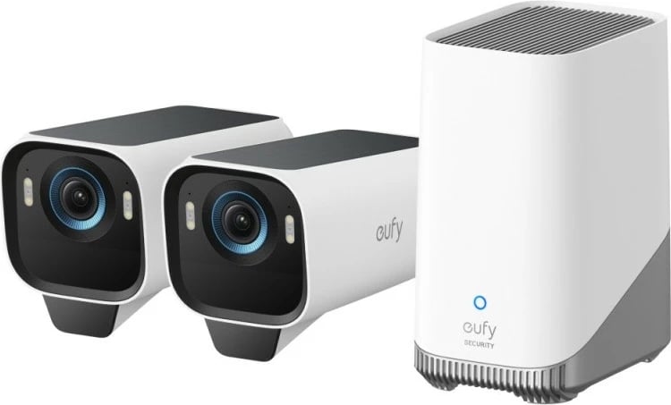 Kamerë sigurie pa tela Anker Eufy S3 PRO, 4K Ultra HD, me HomeBase S380, Bardhë, set me 2 copë