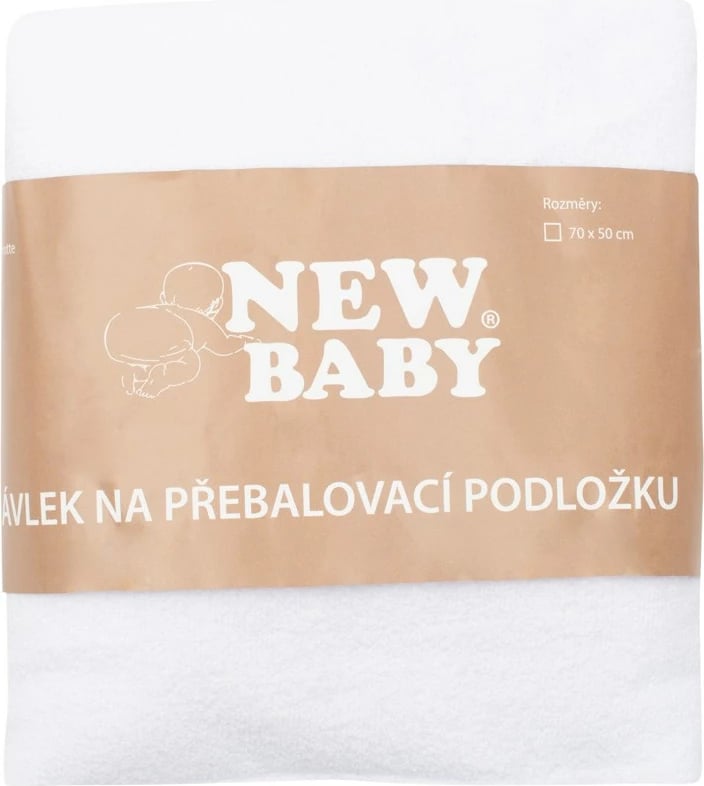 Mbulesë për dyshek ndërrimi, New Baby, 50x70 cm, e bardhë