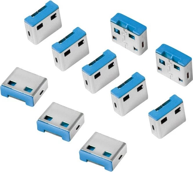 Set bllokues USB LogiLink AU0046, pa çelës, 10 copë, Blu