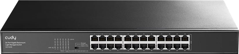 Switch rrjeti 24-portësh, Other GS1024E, rackmount, menaxhim i lehtë, i zi