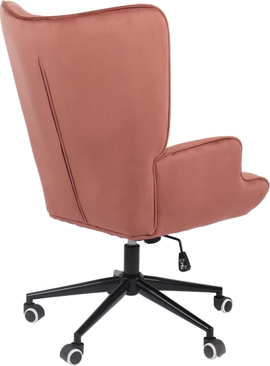 Karrige rrotulluese Lobima, kadife ngjyrë mollë e kalbur, bazë e zezë, 71x68x104cm