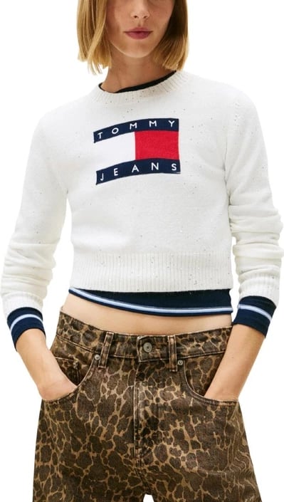 Xhemper për femra Tommy Hilfiger Jeans, i bardhë
