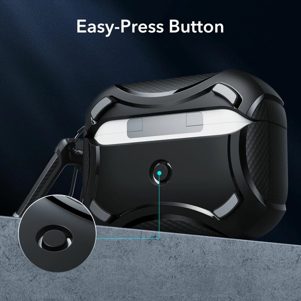 Mbështjellës ESR Cyber Armor Halolock me MagSafe për Apple AirPods Pro 1/2, e zezë