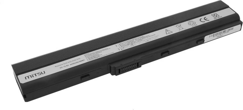 Bateri laptop Mitsu BC/AS-A52 për Asus A52, K52, 4400 mAh, 10.8-11.1V, e zezë
