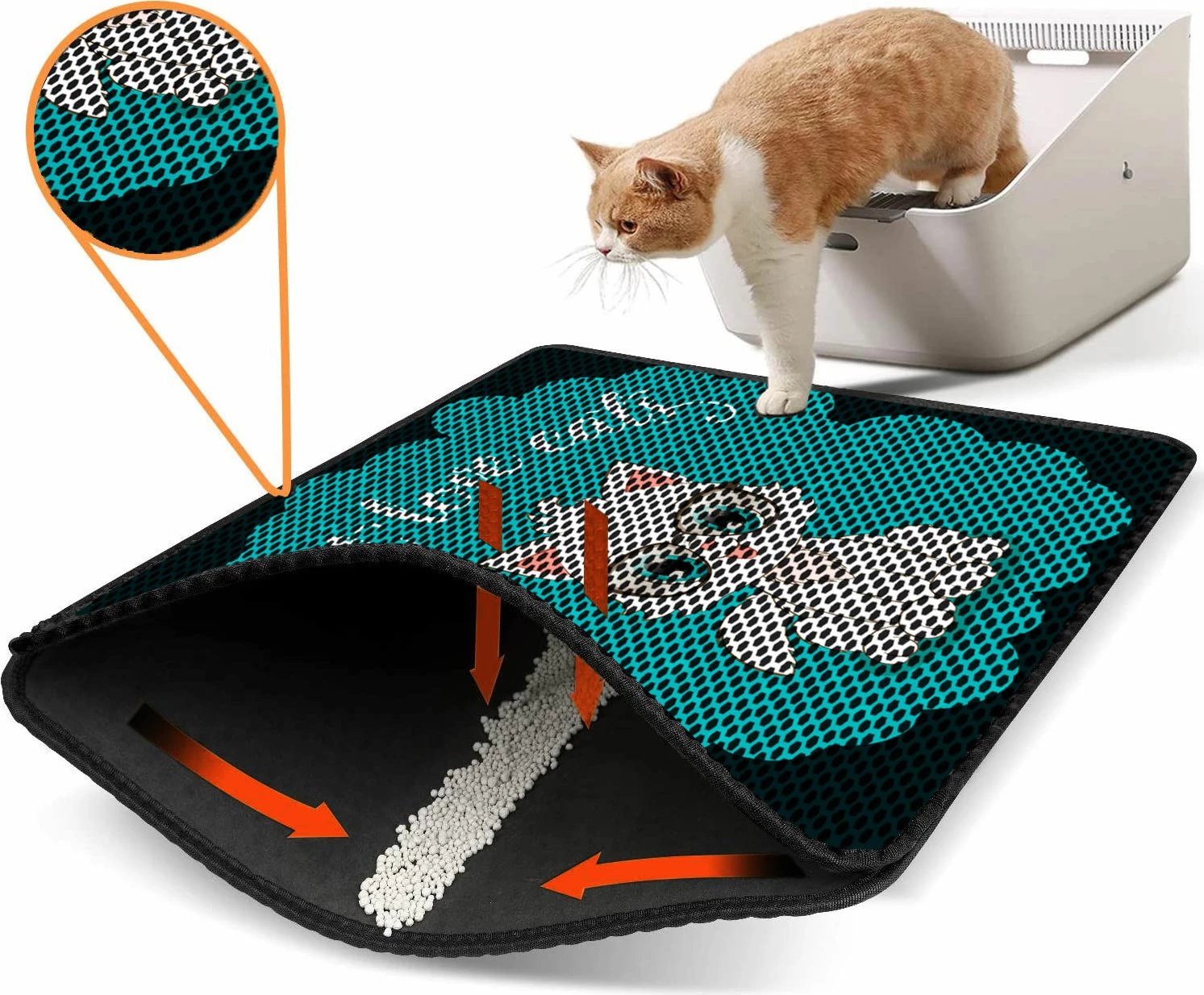 Tapet për rërë mace, shumëngjyrësh, Paws & Whiskers, Nrszn0057, 45x60cm