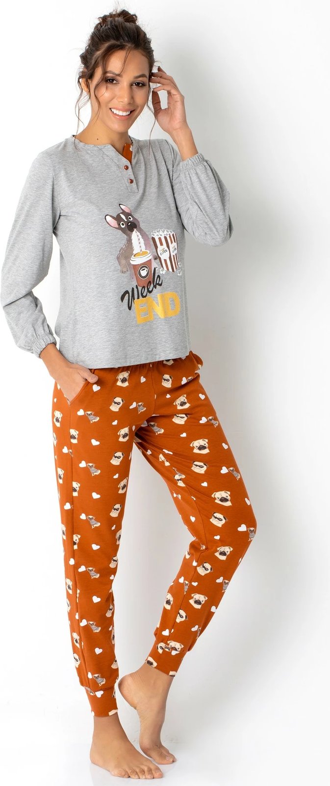 Set pizhamash për gra, Jumeon, 002-000667, ngjyrë gri