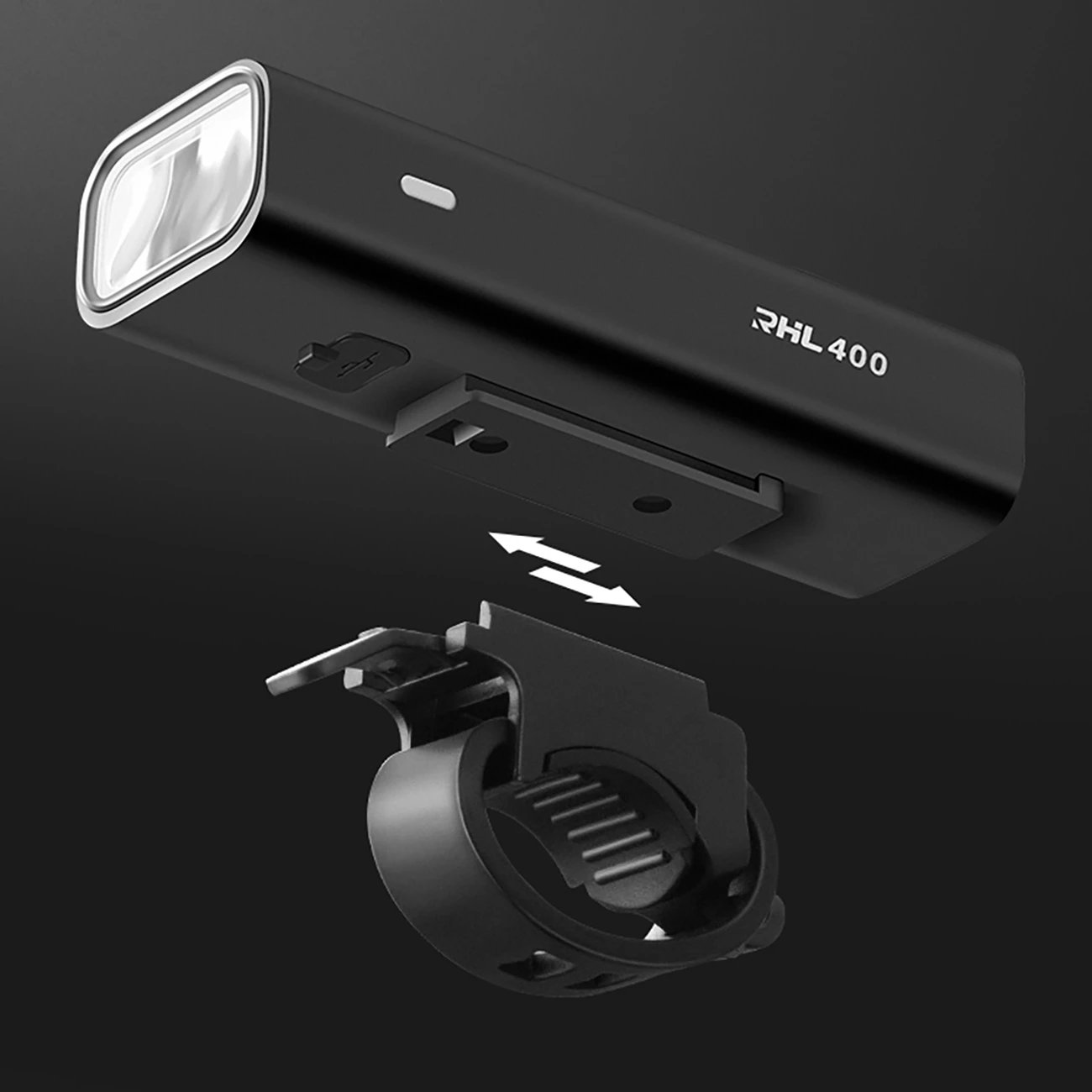 Set drita biçiklete Wozinsky WSBLB2, 400 lm, USB-C, e zezë