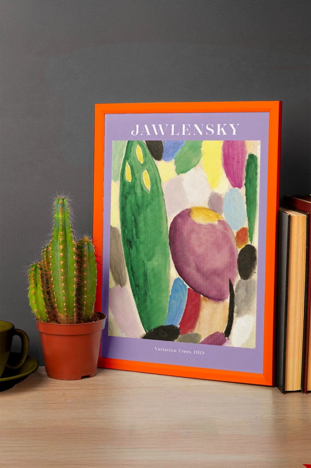 Pikturë dekorative me kornizë, MDF, Wallity, Artrnkdata36, ngjyrë portokalli