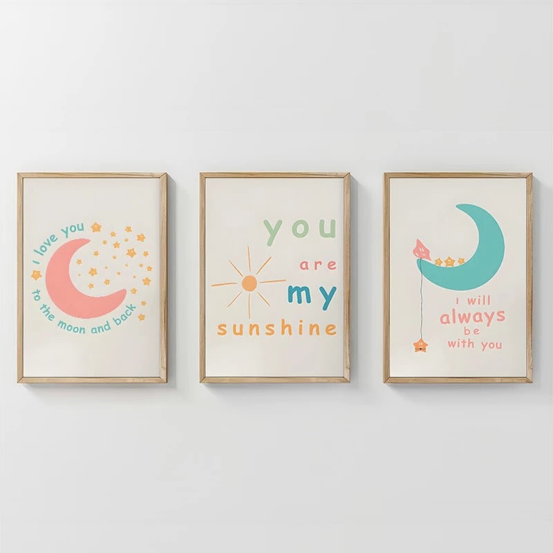 Set pikturash murale Pepy, triptik, print digjital, shumëngjyrëshe, 33x1.5x48cm