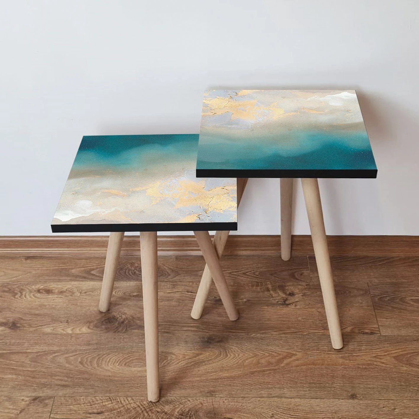 Tavolina të vendosshme (2 copë), Skye Decor, 2Shp182, ngjyrë kaltër