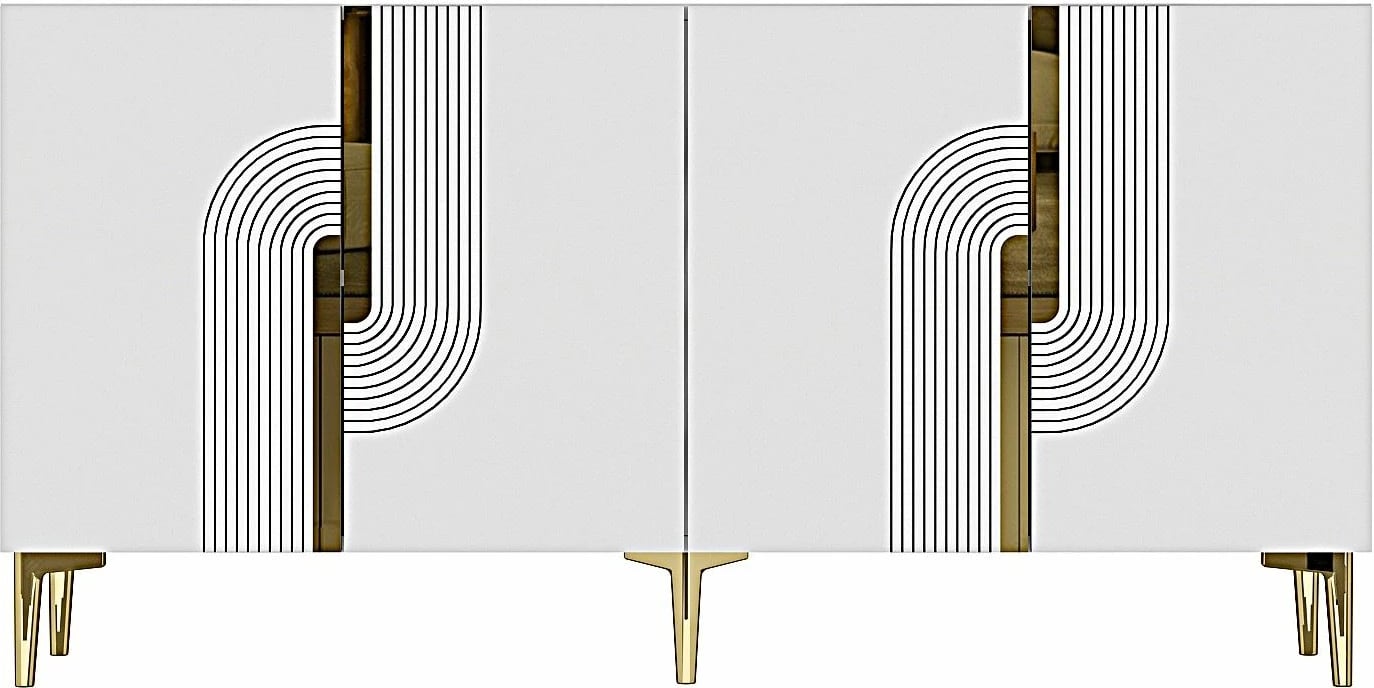 Konsolë Skye Decor, Meyra 150, e bardhë dhe ari